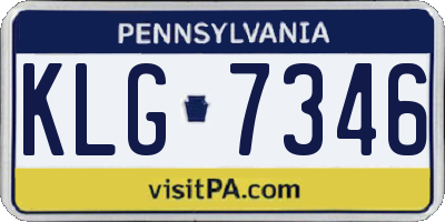 PA license plate KLG7346