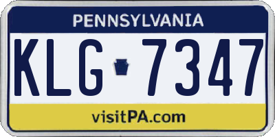 PA license plate KLG7347