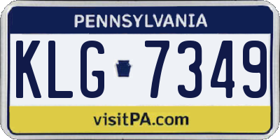 PA license plate KLG7349