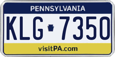 PA license plate KLG7350