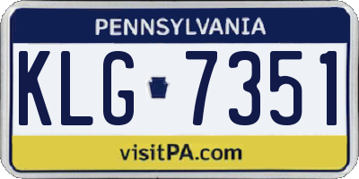 PA license plate KLG7351