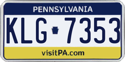 PA license plate KLG7353