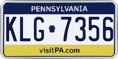 PA license plate KLG7356