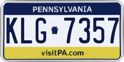 PA license plate KLG7357
