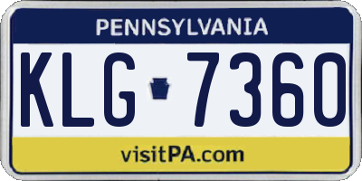 PA license plate KLG7360