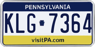 PA license plate KLG7364