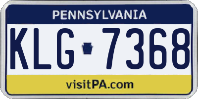 PA license plate KLG7368