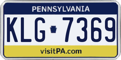 PA license plate KLG7369