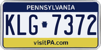 PA license plate KLG7372
