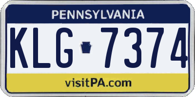 PA license plate KLG7374