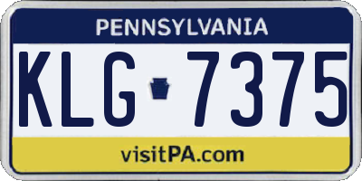 PA license plate KLG7375