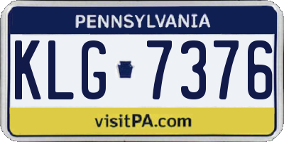 PA license plate KLG7376