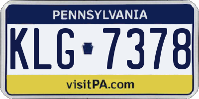 PA license plate KLG7378