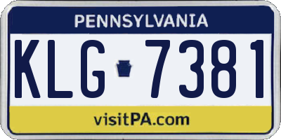 PA license plate KLG7381