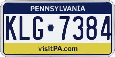PA license plate KLG7384
