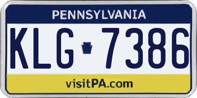 PA license plate KLG7386