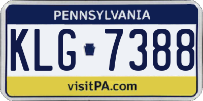 PA license plate KLG7388