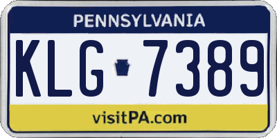 PA license plate KLG7389