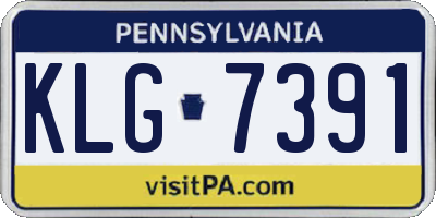 PA license plate KLG7391