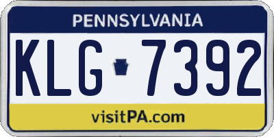 PA license plate KLG7392