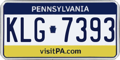 PA license plate KLG7393
