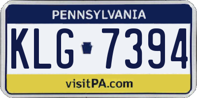PA license plate KLG7394