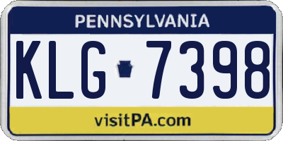 PA license plate KLG7398