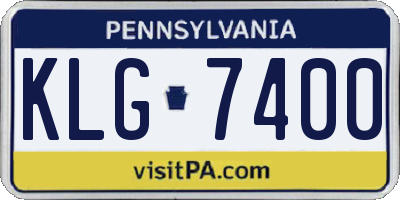 PA license plate KLG7400