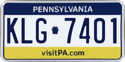 PA license plate KLG7401