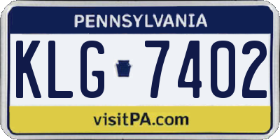 PA license plate KLG7402