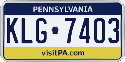 PA license plate KLG7403