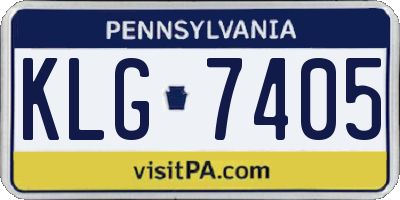 PA license plate KLG7405