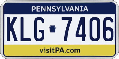 PA license plate KLG7406