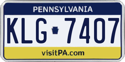 PA license plate KLG7407