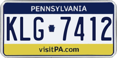 PA license plate KLG7412