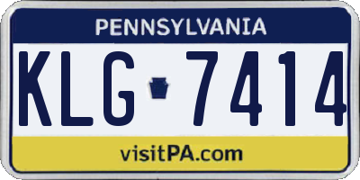 PA license plate KLG7414