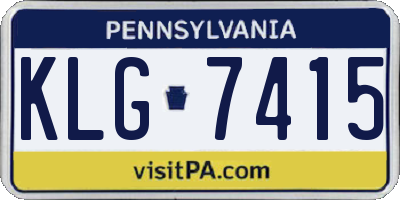 PA license plate KLG7415