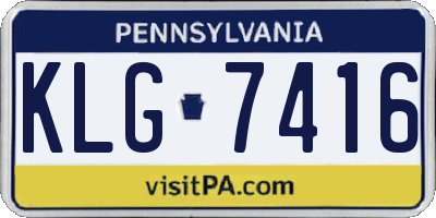 PA license plate KLG7416