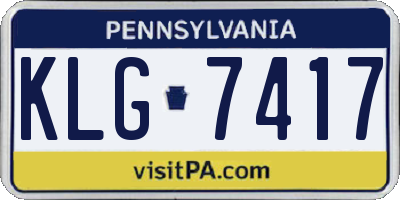 PA license plate KLG7417