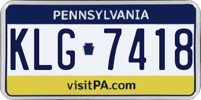 PA license plate KLG7418