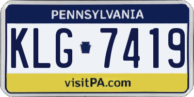 PA license plate KLG7419