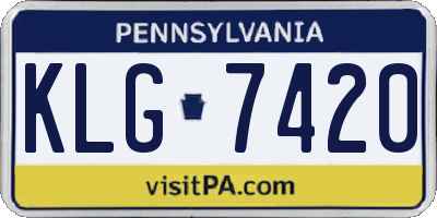 PA license plate KLG7420