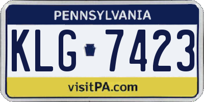 PA license plate KLG7423
