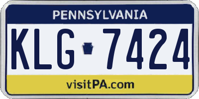 PA license plate KLG7424