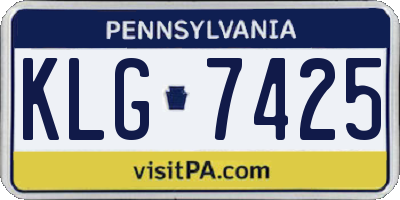 PA license plate KLG7425
