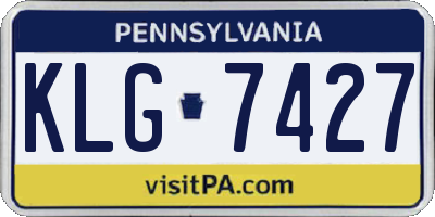 PA license plate KLG7427