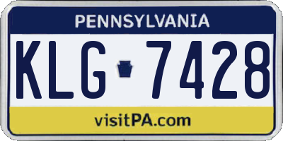 PA license plate KLG7428