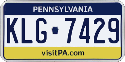 PA license plate KLG7429