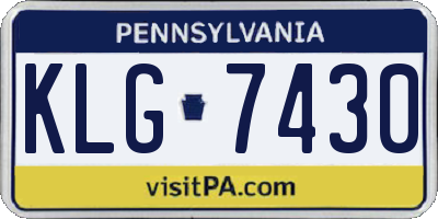 PA license plate KLG7430