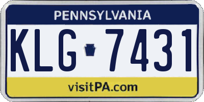 PA license plate KLG7431